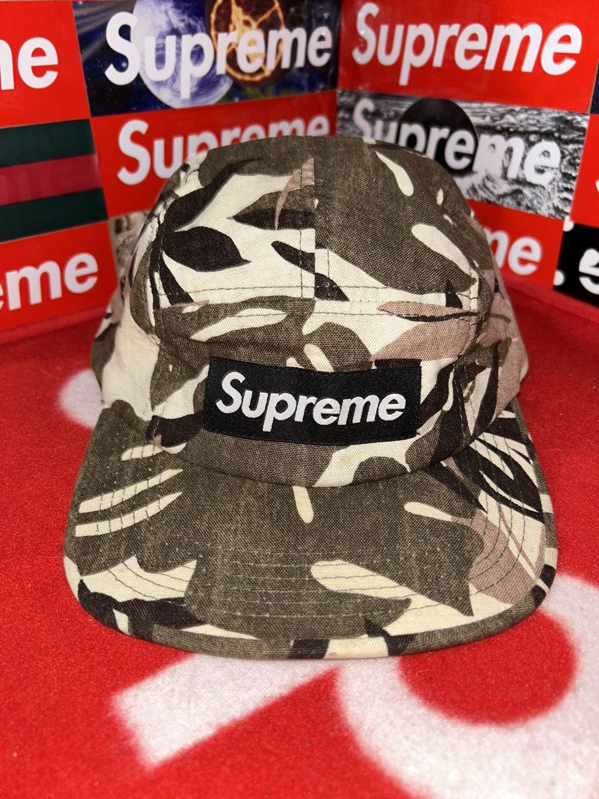 Supreme Supreme 2008 Floral Leaves Print Box Logo Camp Cap Size ONE SIZE - 1 Thumbnail