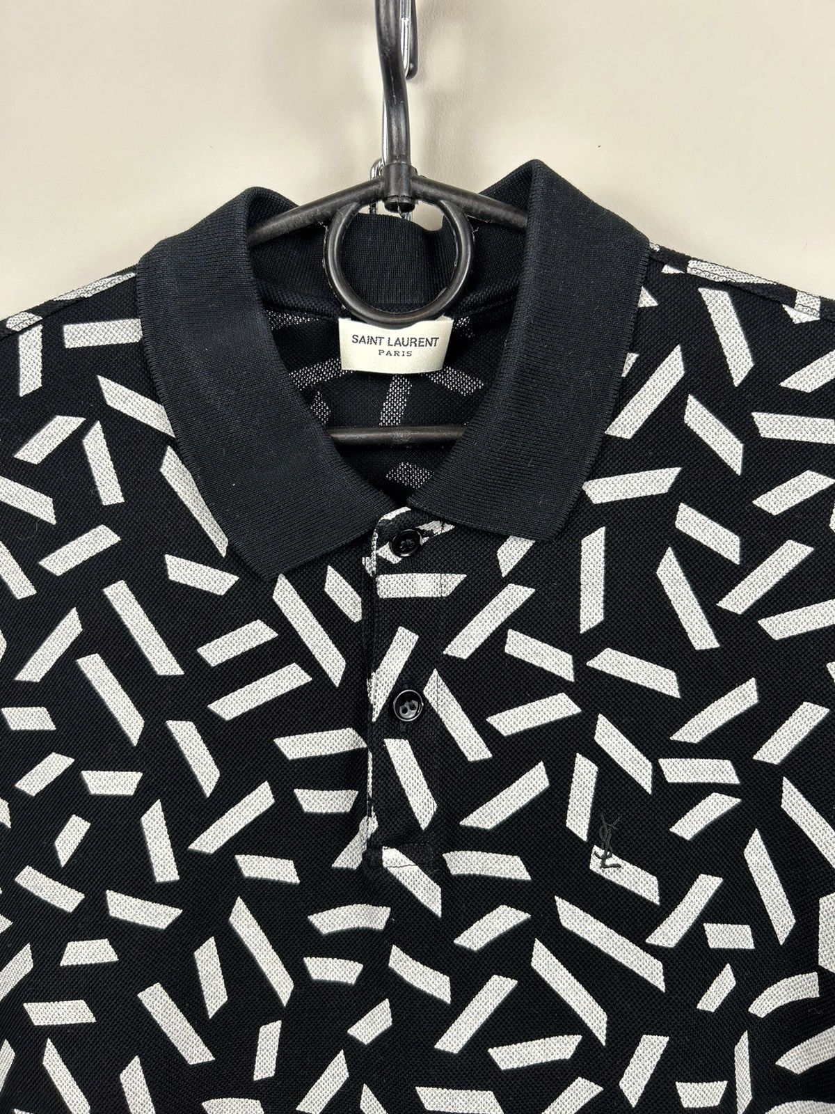 Saint Laurent Paris Saint Laurent Paris Geometric Polo Shirt YSL Size US S / EU 44-46 / 1 - 2 Thumbnail