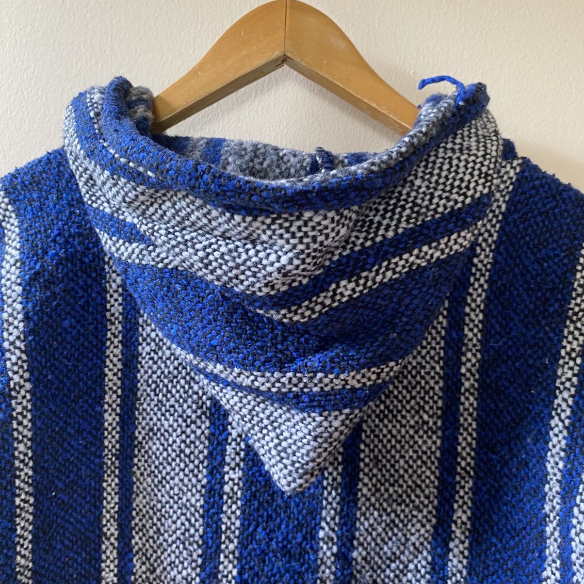 Vintage Blue & Gray Striped Baja Hoodie Pullover Size US M / EU 48-50 / 2 - 6 Thumbnail