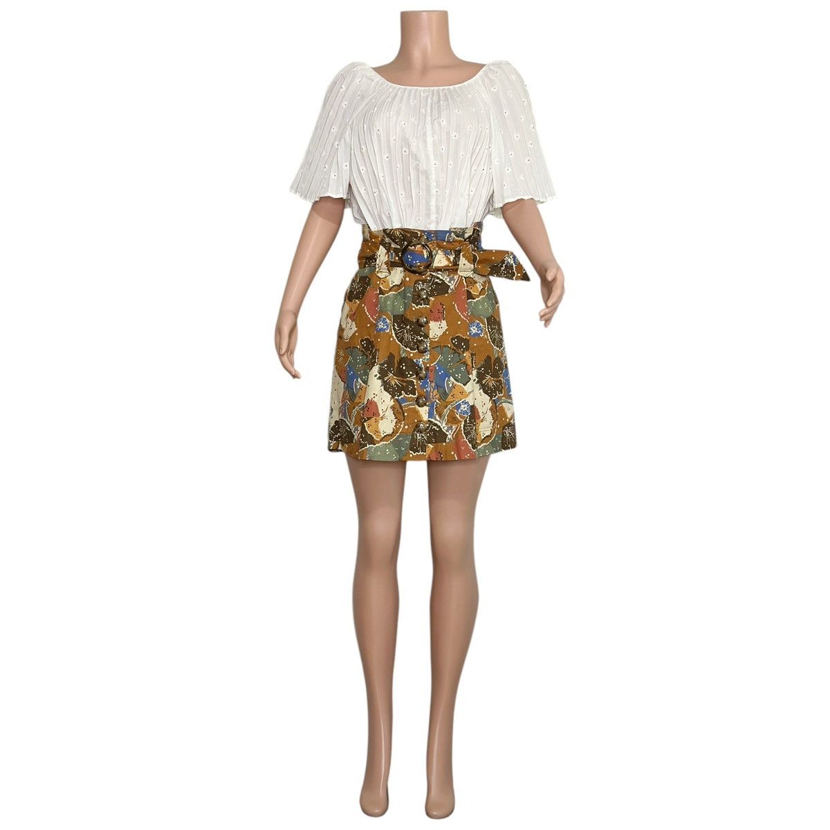 Sezane SÉZANE Romy Embroidered Pleated Blouse, Ecru, FR36/US4 Size S / US 4 / IT 40 - 7 Thumbnail