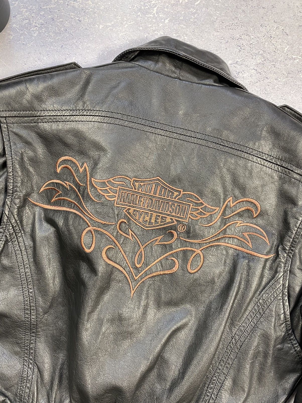 Harley Davidson × Vintage Vintage Harley Davidson Leather Jacket Size XS Size XS / US 0-2 / IT 36-38 - 16 Thumbnail