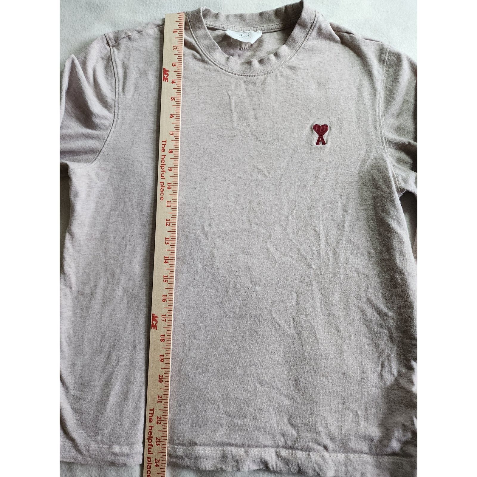 AMI AMI Paris Long Sleeve T-Shirt Crewneck Top S Heathered Sand Size US S / EU 44-46 / 1 - 7 Thumbnail