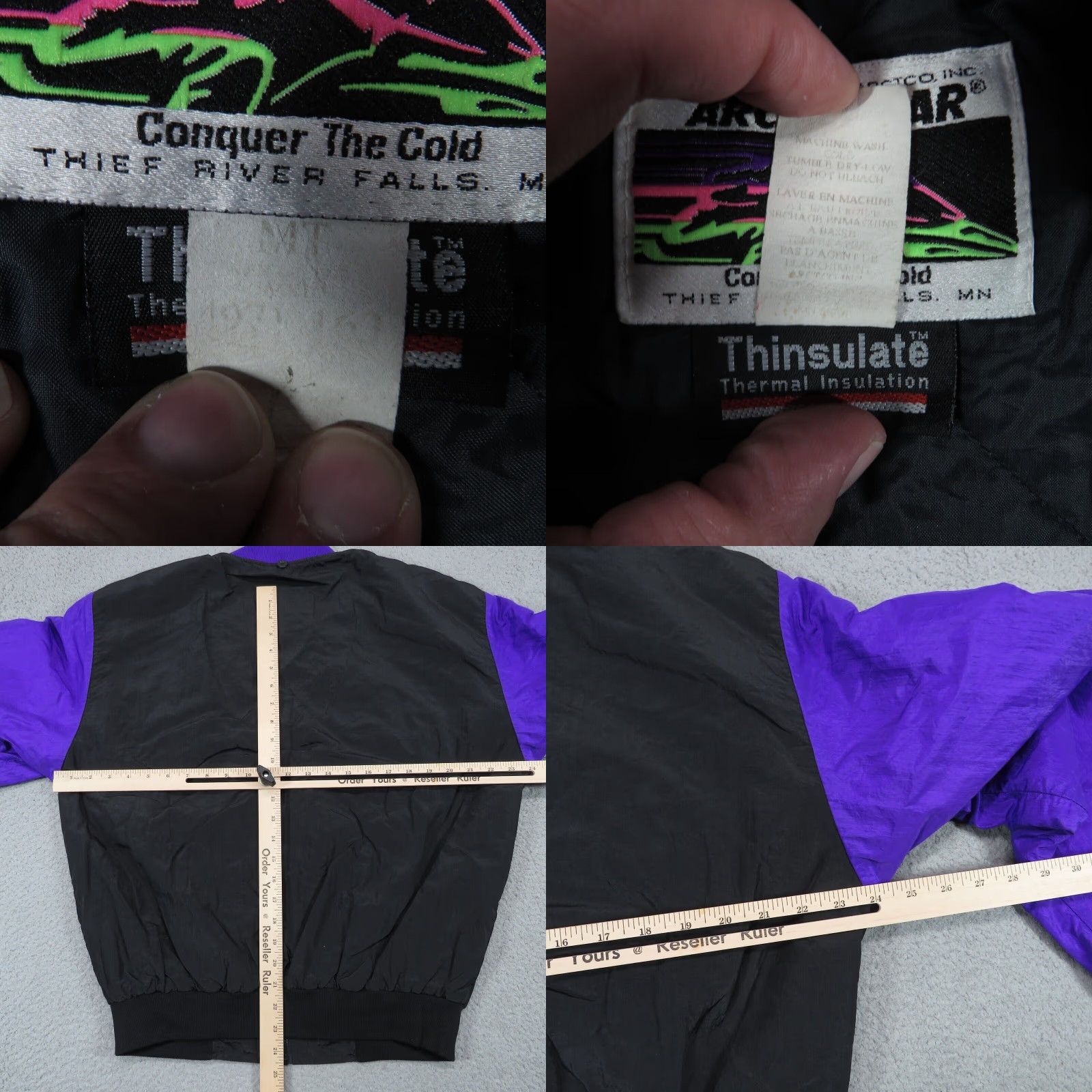 Vintage VINTAGE Arctic Cat Jacket Men Medium Purple Black Neon Insulated 80s Snowmobile Coat Size US M / EU 48-50 / 2 - 8 Thumbnail
