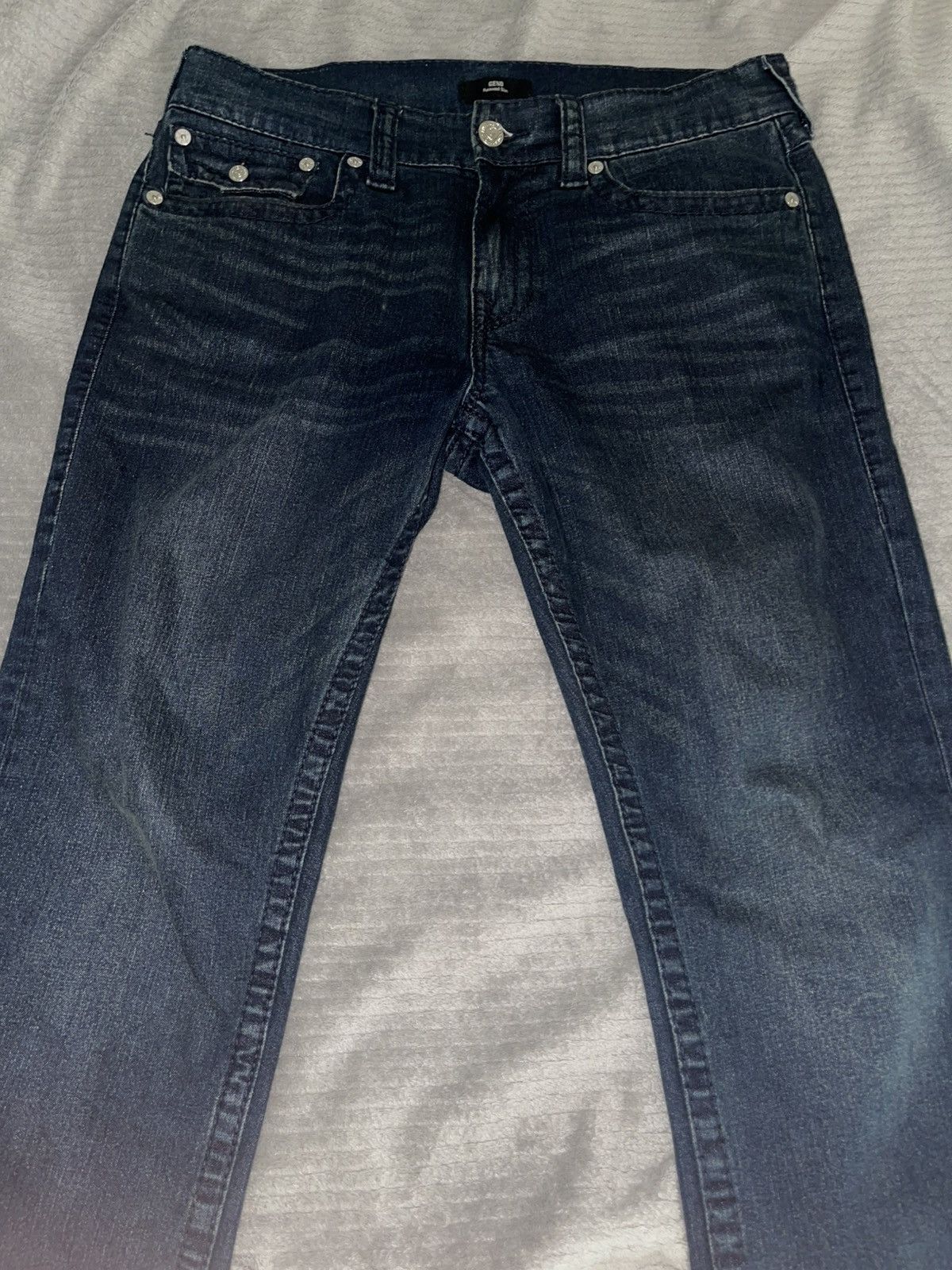 True Religion True Religion Dark Blue Denim Jeans Double Stiched Size US 33 - 8 Thumbnail