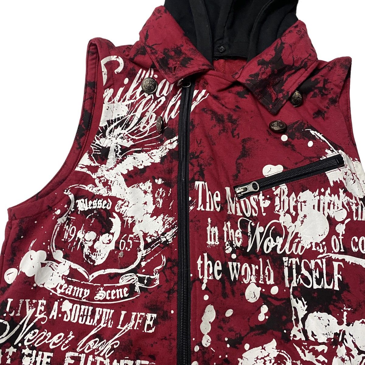 If Six Was Nine × Japanese Brand × Le Grande Bleu (L.G.B.) 2000's Beaumere Skull Zip Tanktop Hoodie Size US M / EU 48-50 / 2 - 2 Thumbnail
