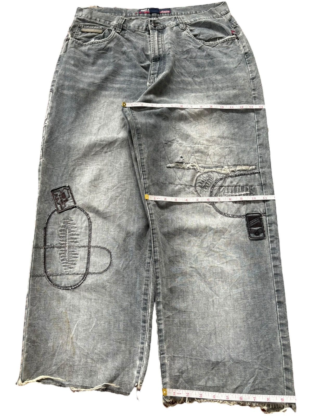 Phat Farm Vintage Phat Farm Patch Distress Baggy Jeans Size US 35 - 8 Thumbnail