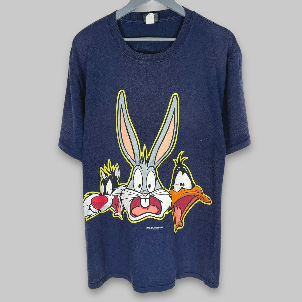 Vintage Vintage 1996 Looney Tunes Alien Abduction Cartoon T Shirt Size US XL / EU 56 / 4 - 2 Thumbnail