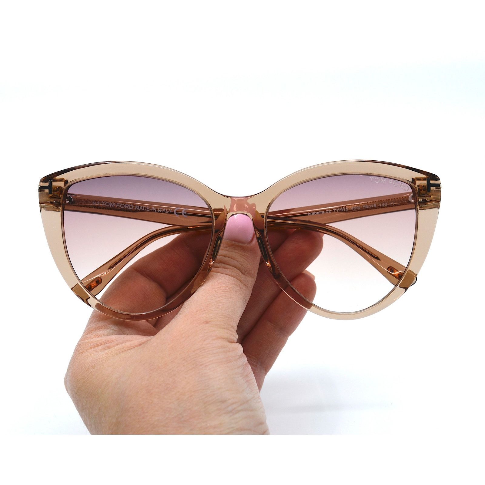 Tom Ford TOM FORD ISABELLA-0 TF915 45G PEACH PINK GRADIENT SUNGLASSES Size ONE SIZE - 11 Thumbnail