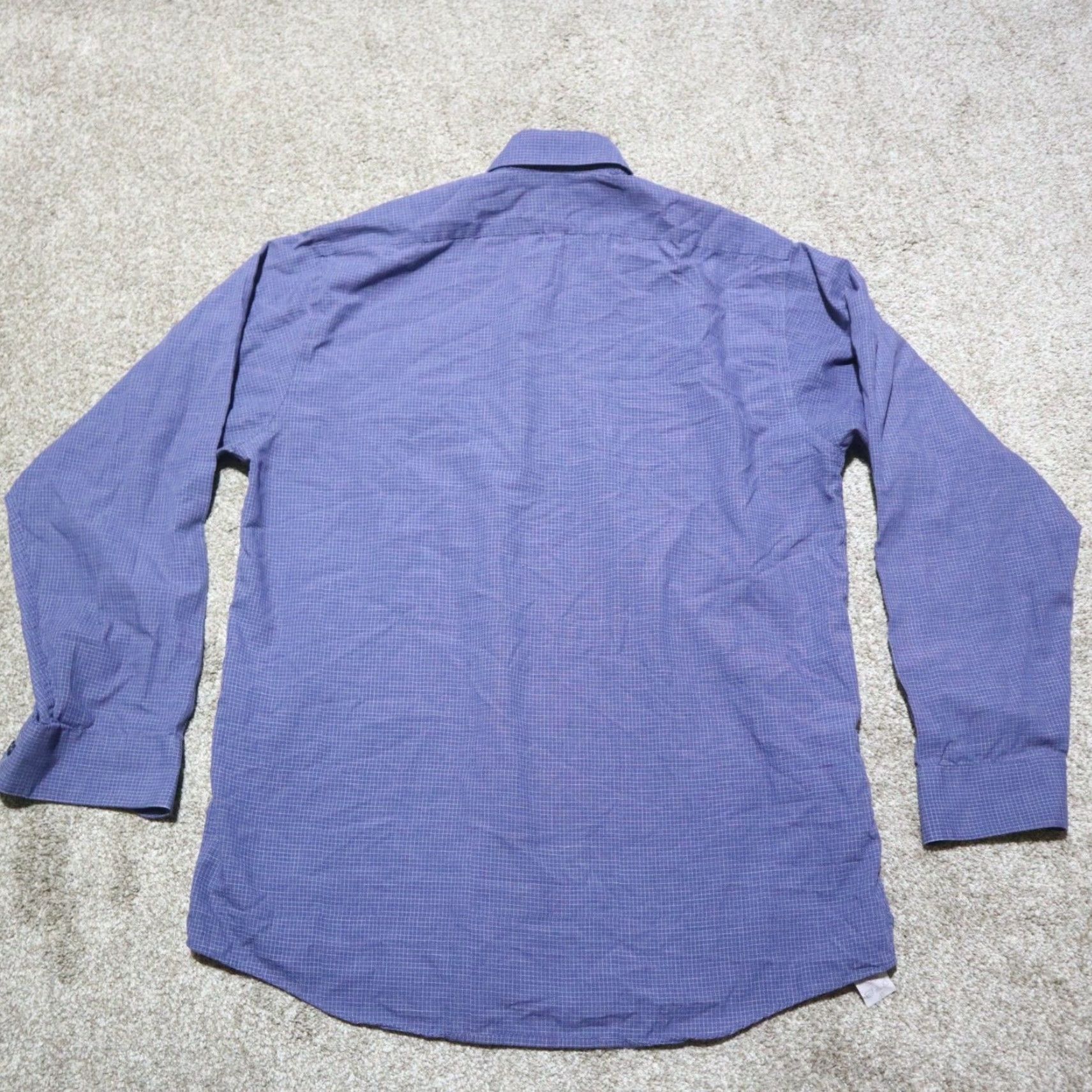 Arrow Nike Arrow Dress Shirt Shirt Mens Adult Large 16 34/35 Dark Blue Plaid Long Sleeve Button-Down Collared Easy Care Size 42R - 8 Thumbnail