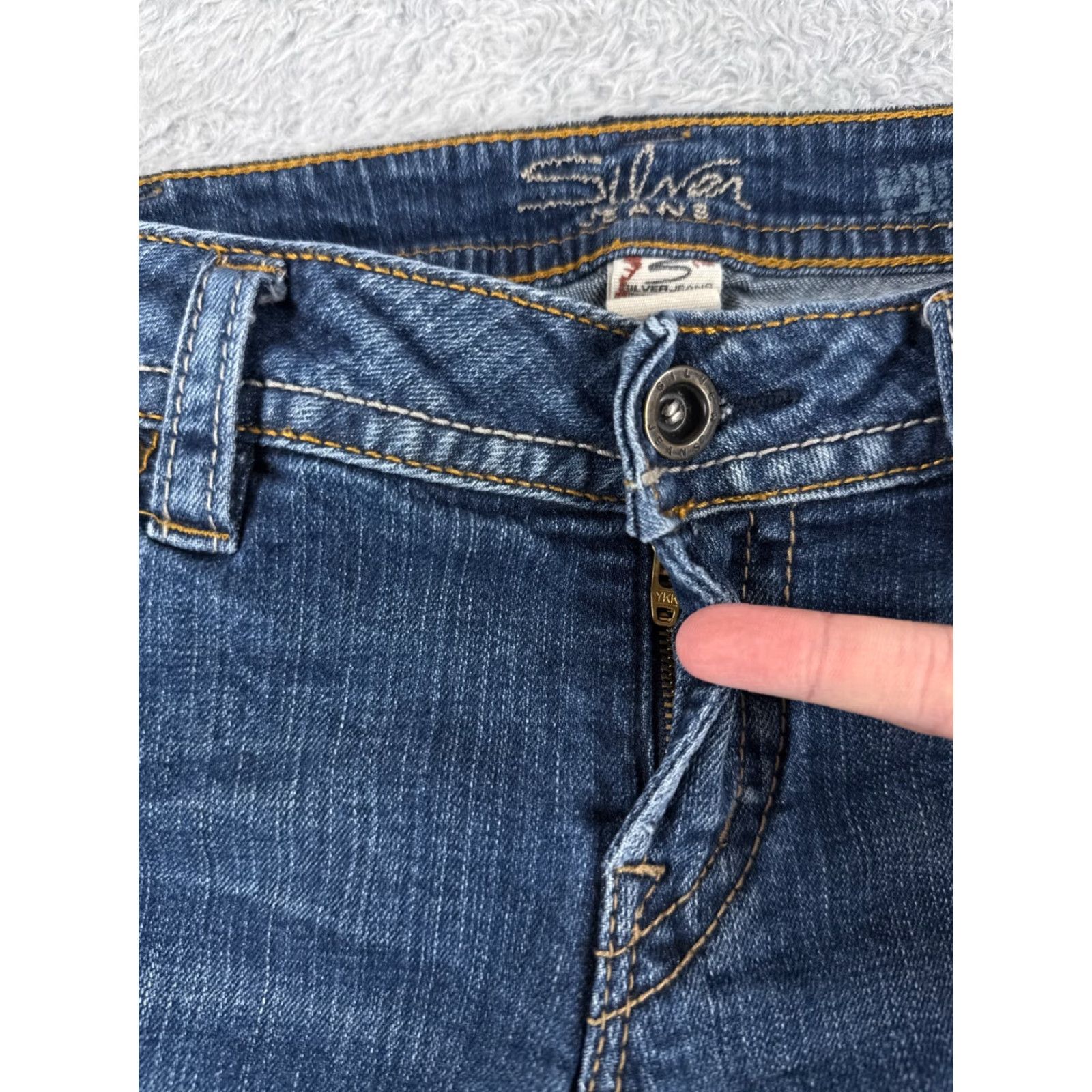 Silver Jeans Co. Silver Jeans Pants Womens 31 Blue Denim Jeans Crop Low Rise 30x26 Pioneer Flood Size 24" / US 00 / IT 34 - 5 Thumbnail