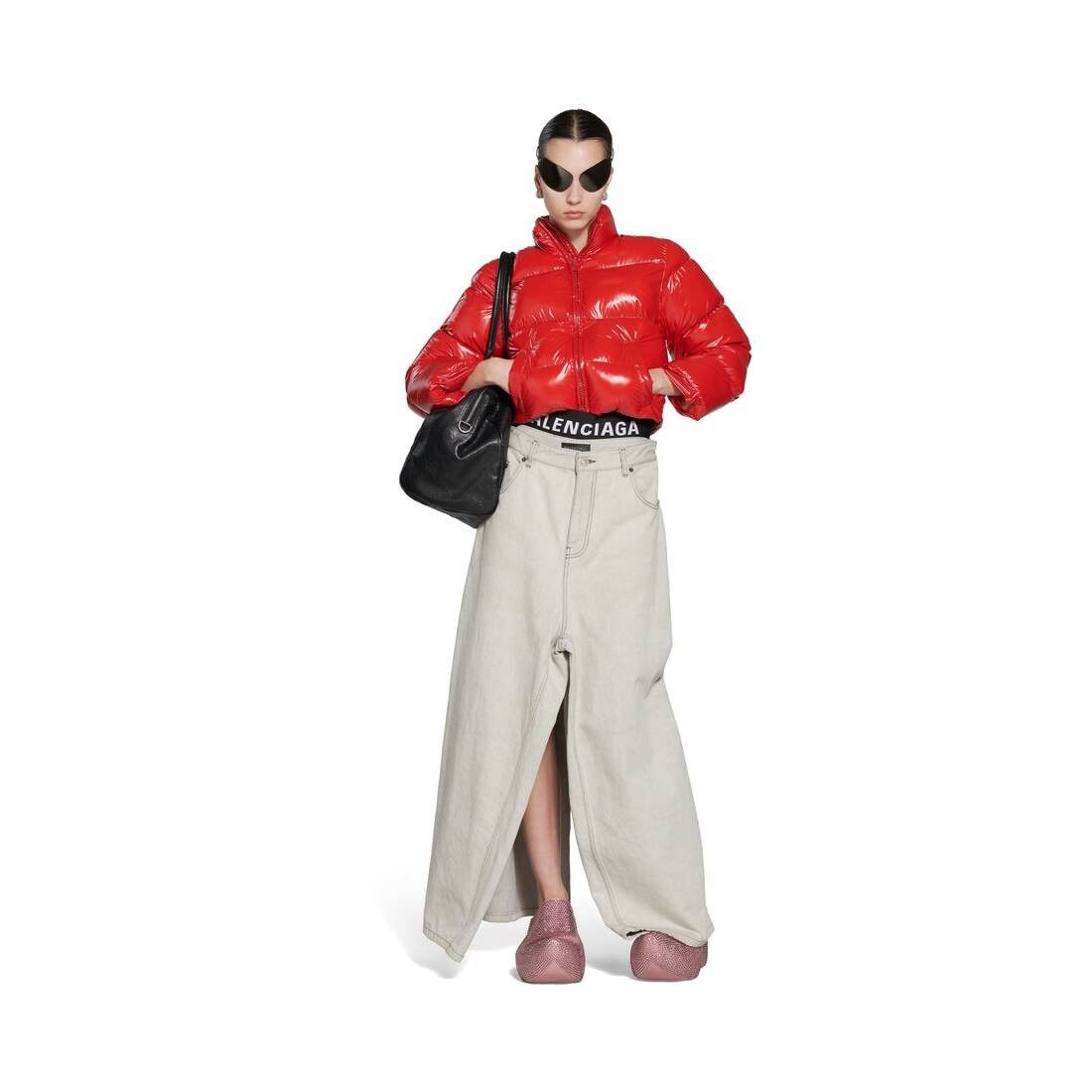 Balenciaga oc11z0125 Shrunk Puffer Jacket in Red Size L / US 10 / IT 46 - 2 Thumbnail