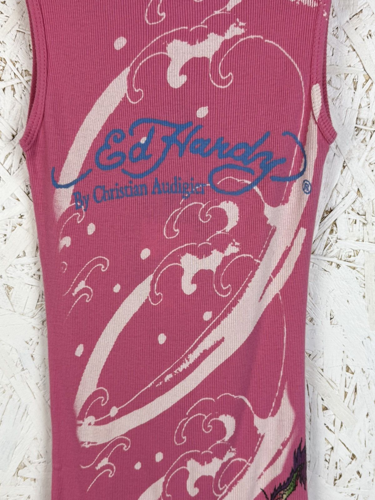 Ed Hardy BNWT Ed Hardy Audigier Love Kills Slowly Tank Top Pink Size M / US 6-8 / IT 42-44 - 5 Thumbnail