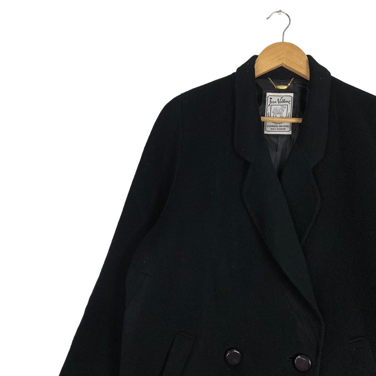 Handmade JEAN VELKONE Hand Made Cashmere & Wool Coat #1074-C49 Size L / US 10 / IT 46 - 6 Thumbnail