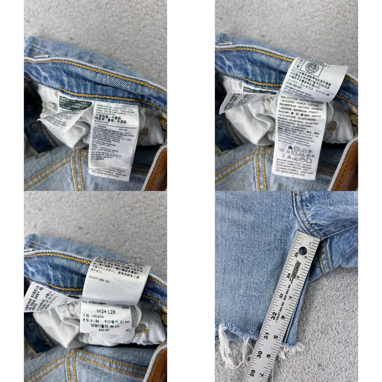Levi's Levi's Women's Cut-Off Shorts Size 24 Blue Denim 5-Pocket Regular Fit Size 42" / US 20 - 8 Thumbnail