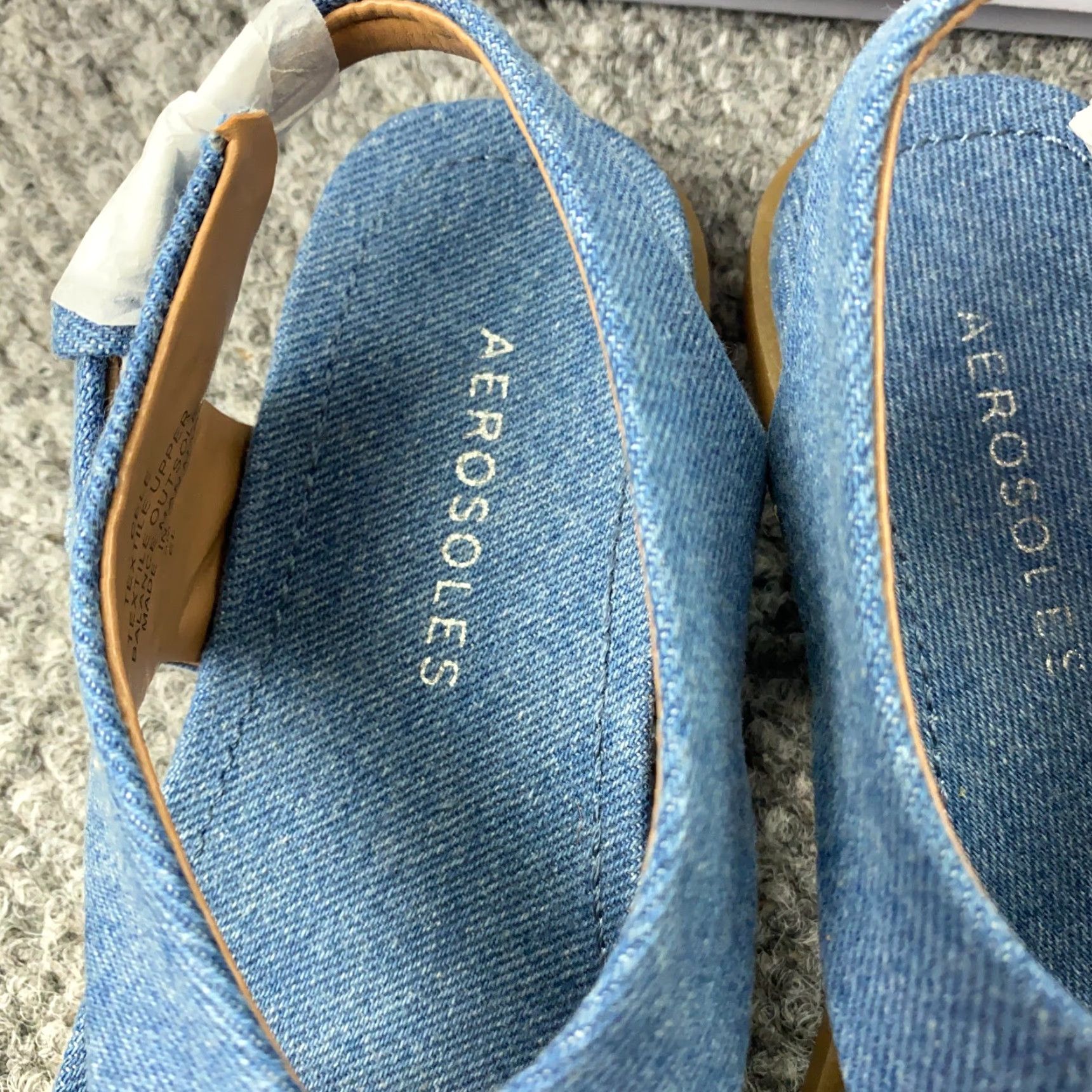 Vintage AEROSOLES Denim Blue Strappy Sandals Womens Size 5 M Flat Open Toe Buckle Size US 5 / IT 35 - 4 Thumbnail
