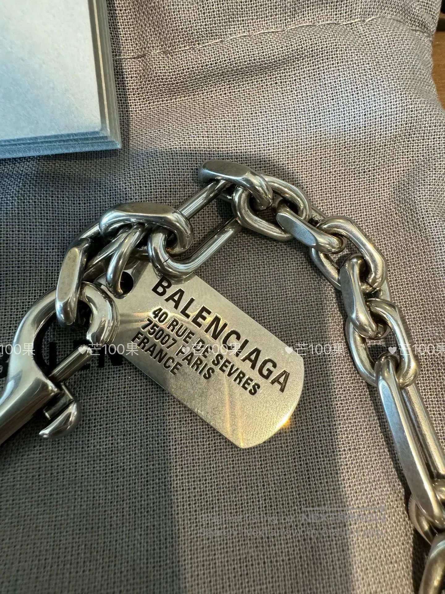 Balenciaga Balenciaga 24 Dog Tag Carabiner Bracelet. Size ONE SIZE - 3 Thumbnail