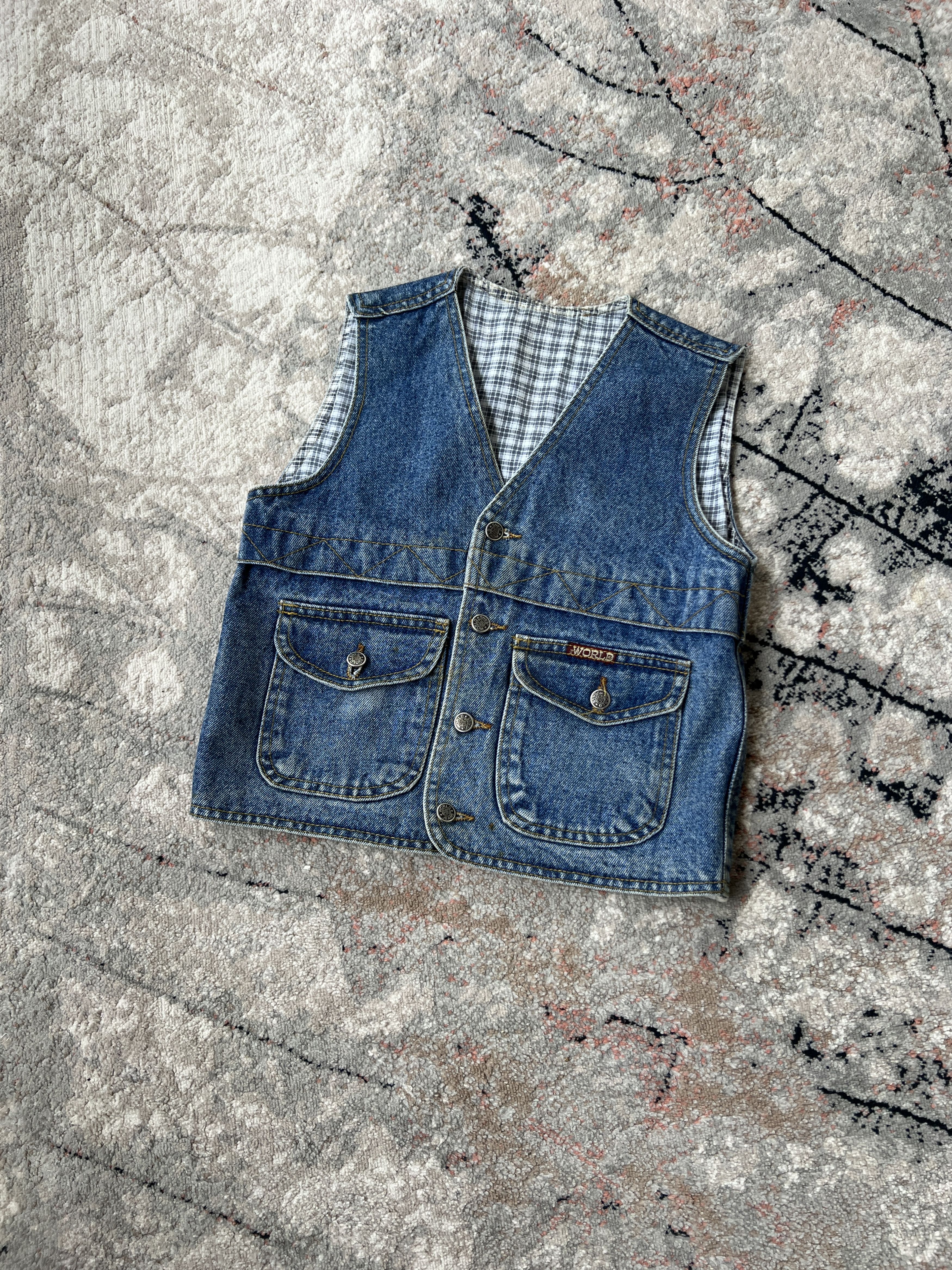 Vintage World Vintage Denim Vest Size XXS / US 00 / IT 34 - 1 Thumbnail