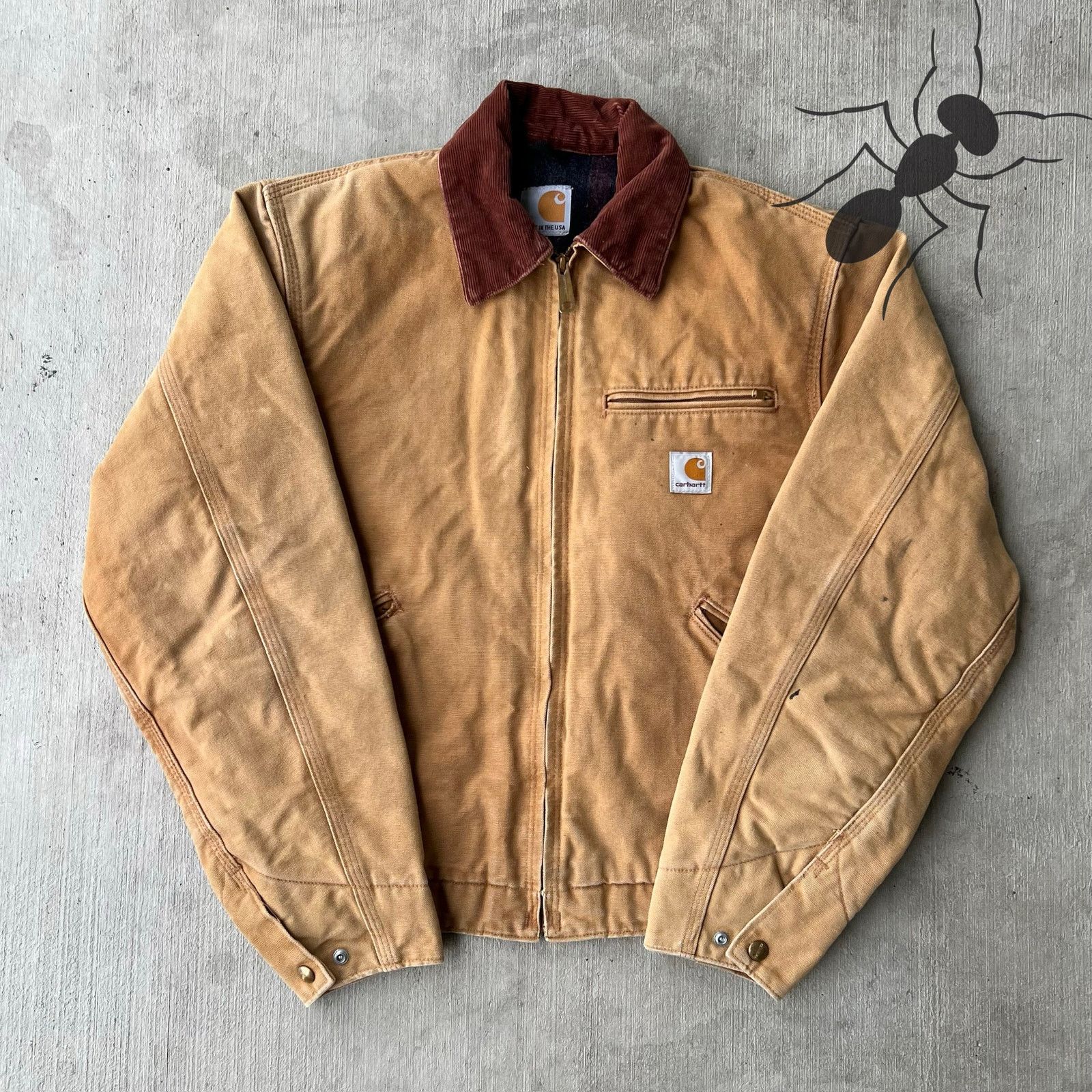 Carhartt × Vintage Carhartt J01 BRN brown detroit work wear jacket Size US S / EU 44-46 / 1 - 1 Thumbnail