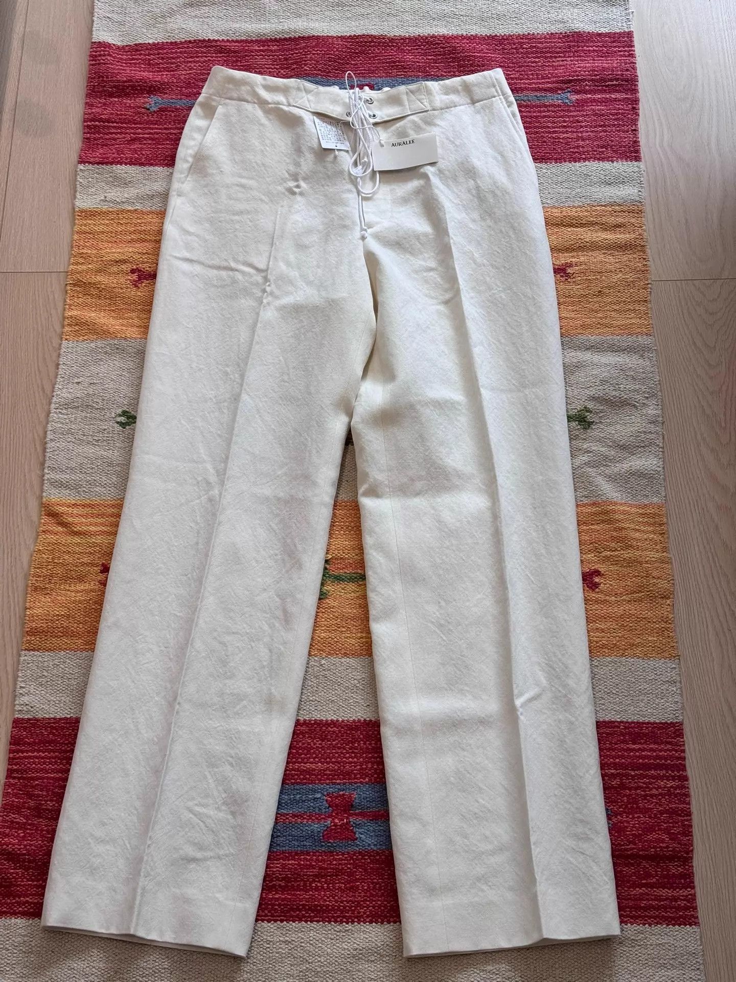 Auralee AURALEE Wool Cotton Linen Off White Drawstring Pants Size 25" / US 0 / IT 36 - 1 Thumbnail