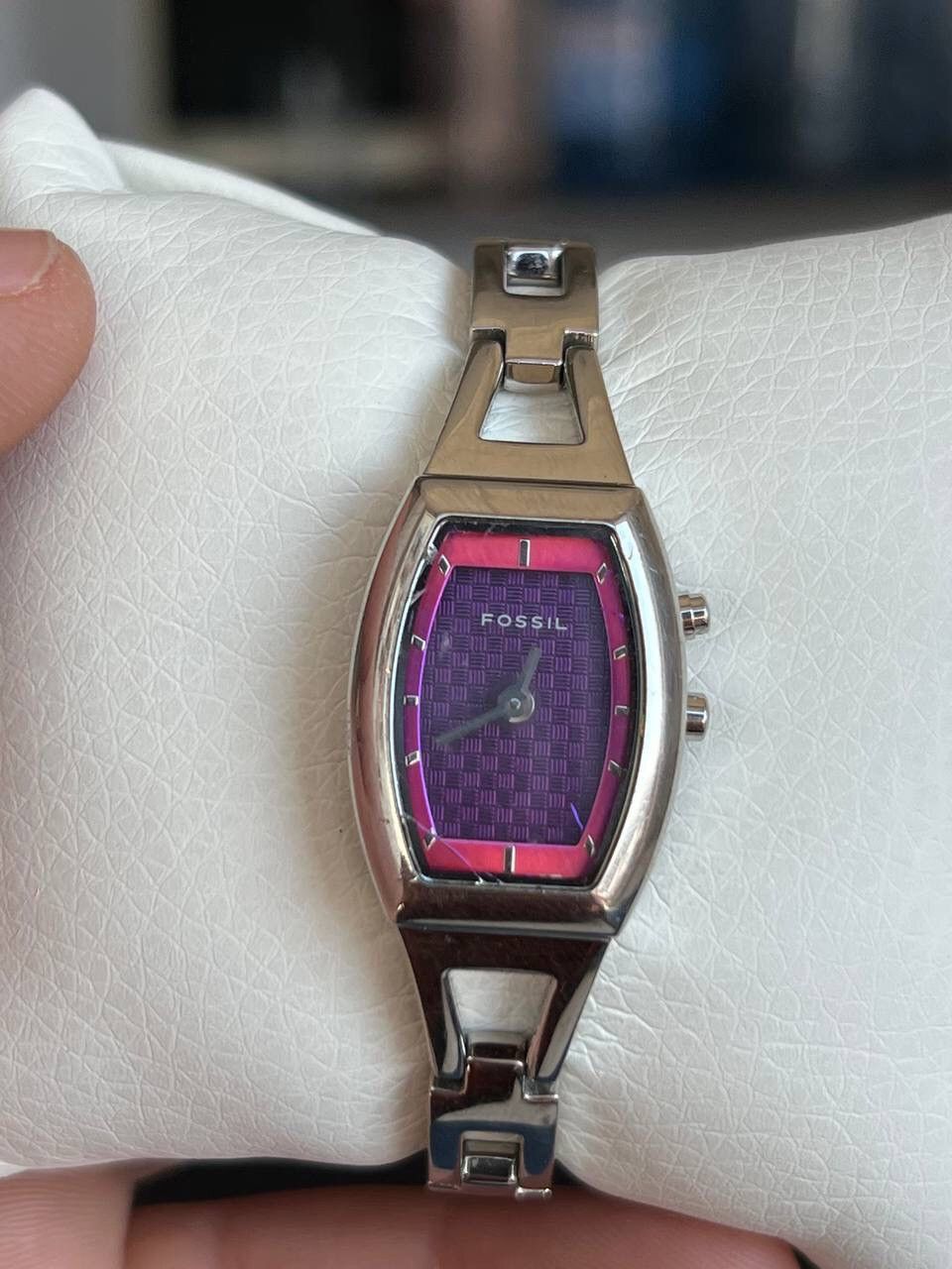 Fossil × Vintage RARE 00s VINTAGE FOSSIL BIG TIC Chrome steel metal watch Size 32 - 7 Thumbnail