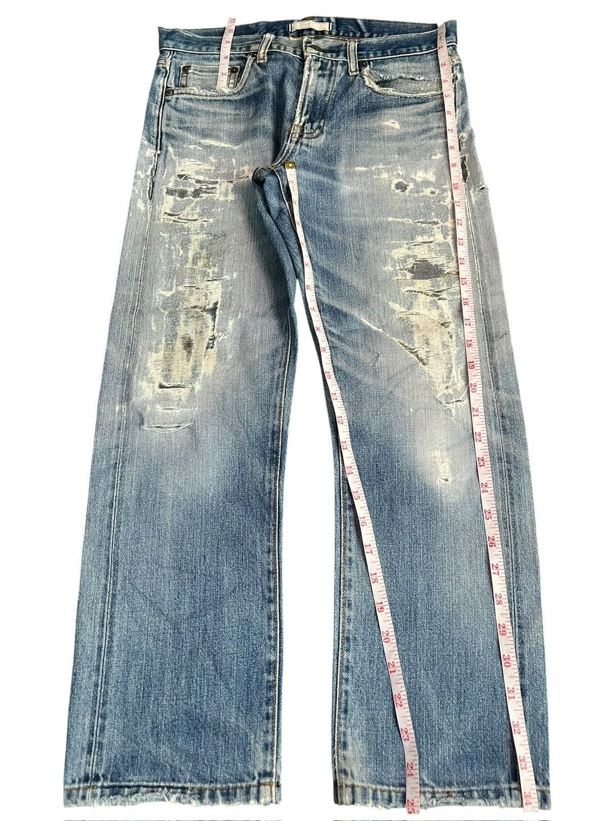 Uniqlo Vintage Uniqlo Faded Distressed Selvedge Jeans Size US 29 - 7 Thumbnail