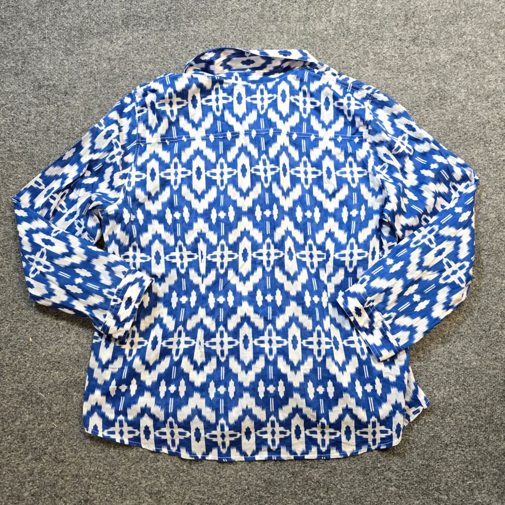 Vintage Chicos Button Up Women Size XL Blue Southwest Argyle Casual Workwear Size XL / US 12-14 / IT 48-50 - 7 Thumbnail