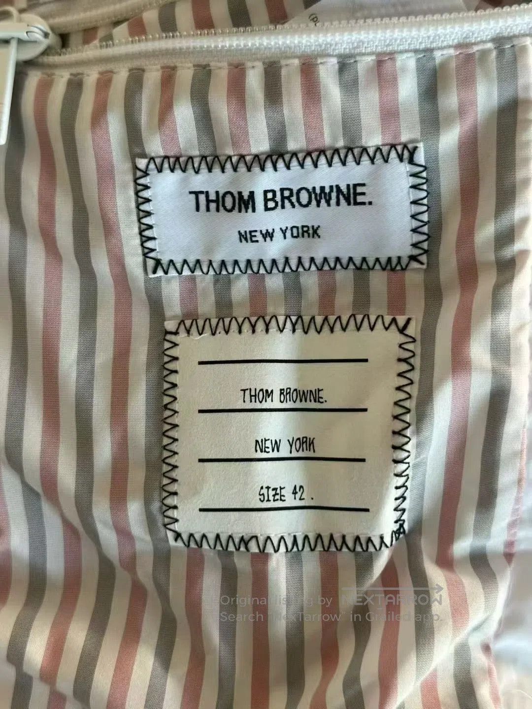 Thom Browne Thom Browne White Long Down Coat with Back Color-Block Str Size US XS / EU 42 / 0 - 3 Thumbnail