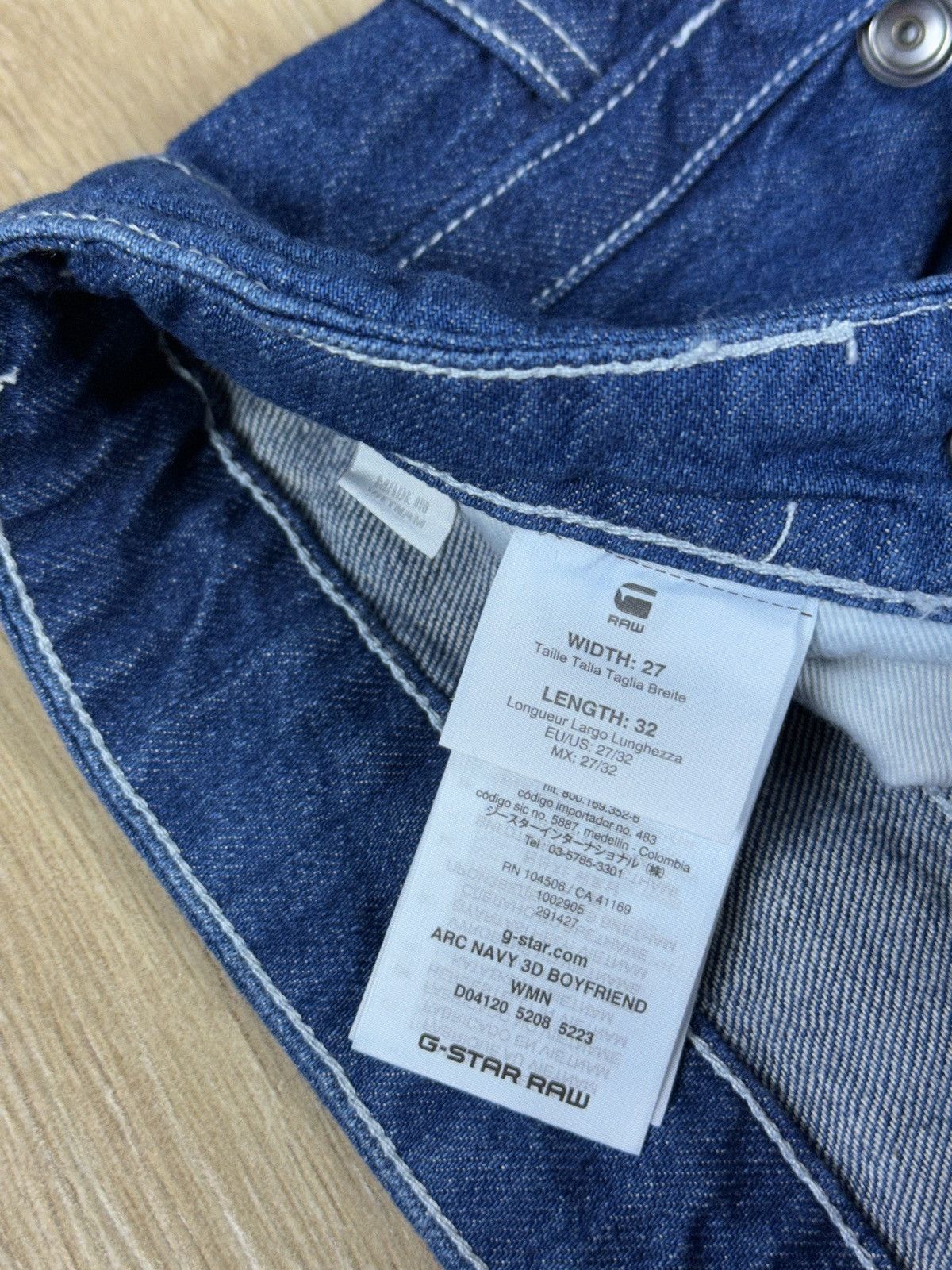 G-Star NEW🏷️ G-Star Raw Arc Navy 3D Boyfriend WMN Denim Jeans Size US 27 - 6 Thumbnail