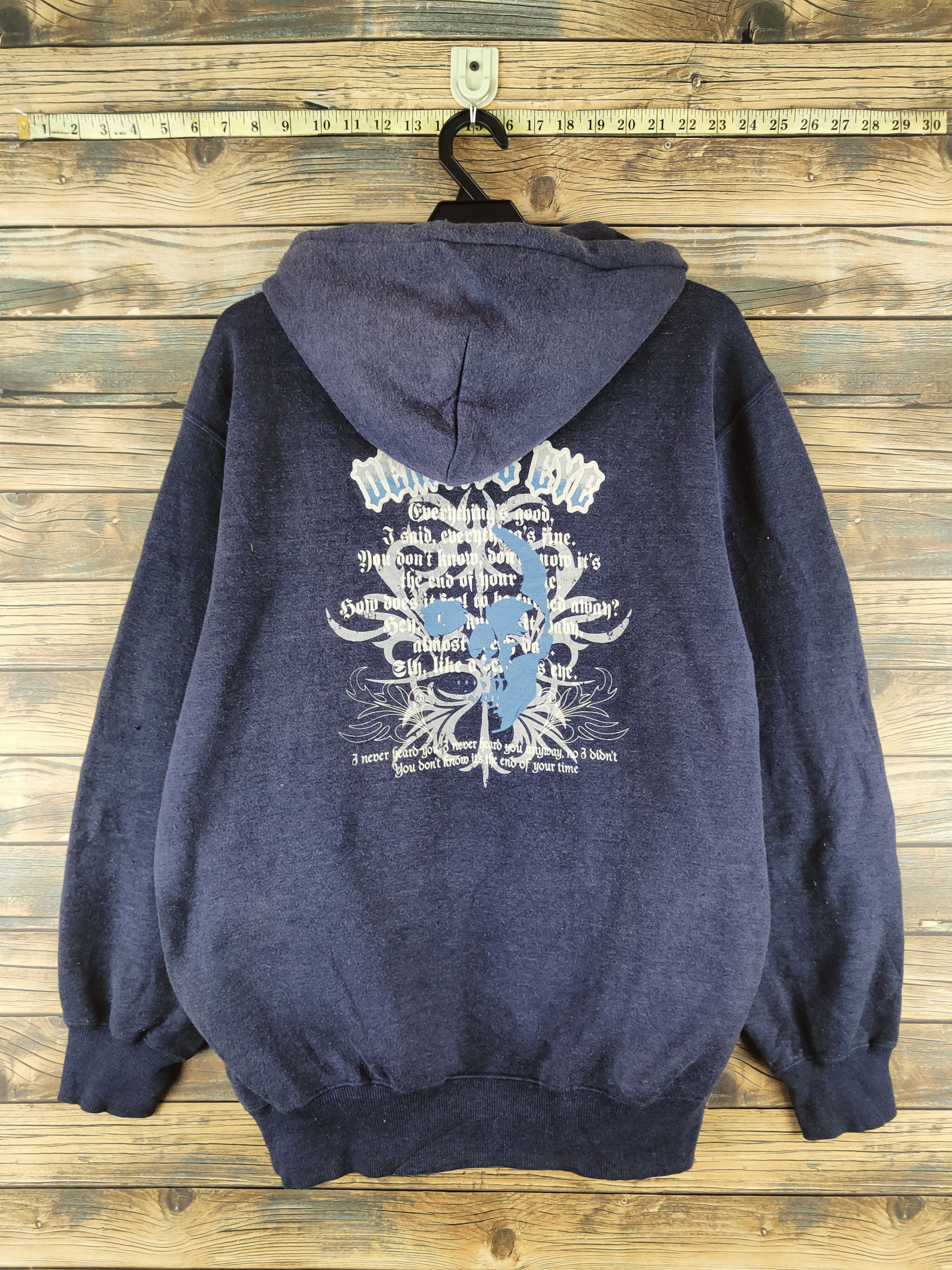 Japanese Brand Vintage Faded by Barcedos Navy Hoodie Sweatshirts Size US L / EU 52-54 / 3 - 9 Thumbnail