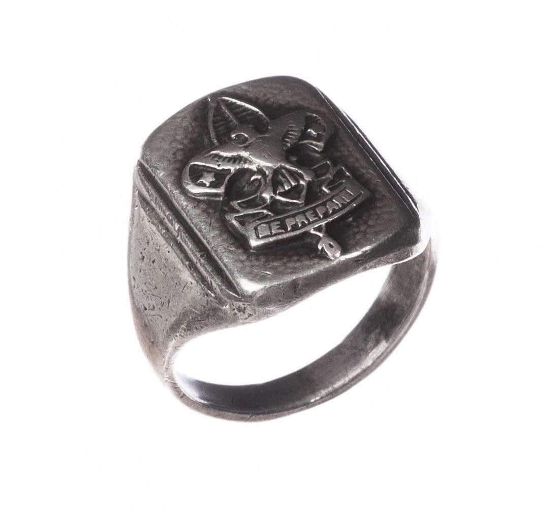 Designer Sterling Silver Boy Scout Ring Recast Alberto Juan Size ONE SIZE - 2 Thumbnail