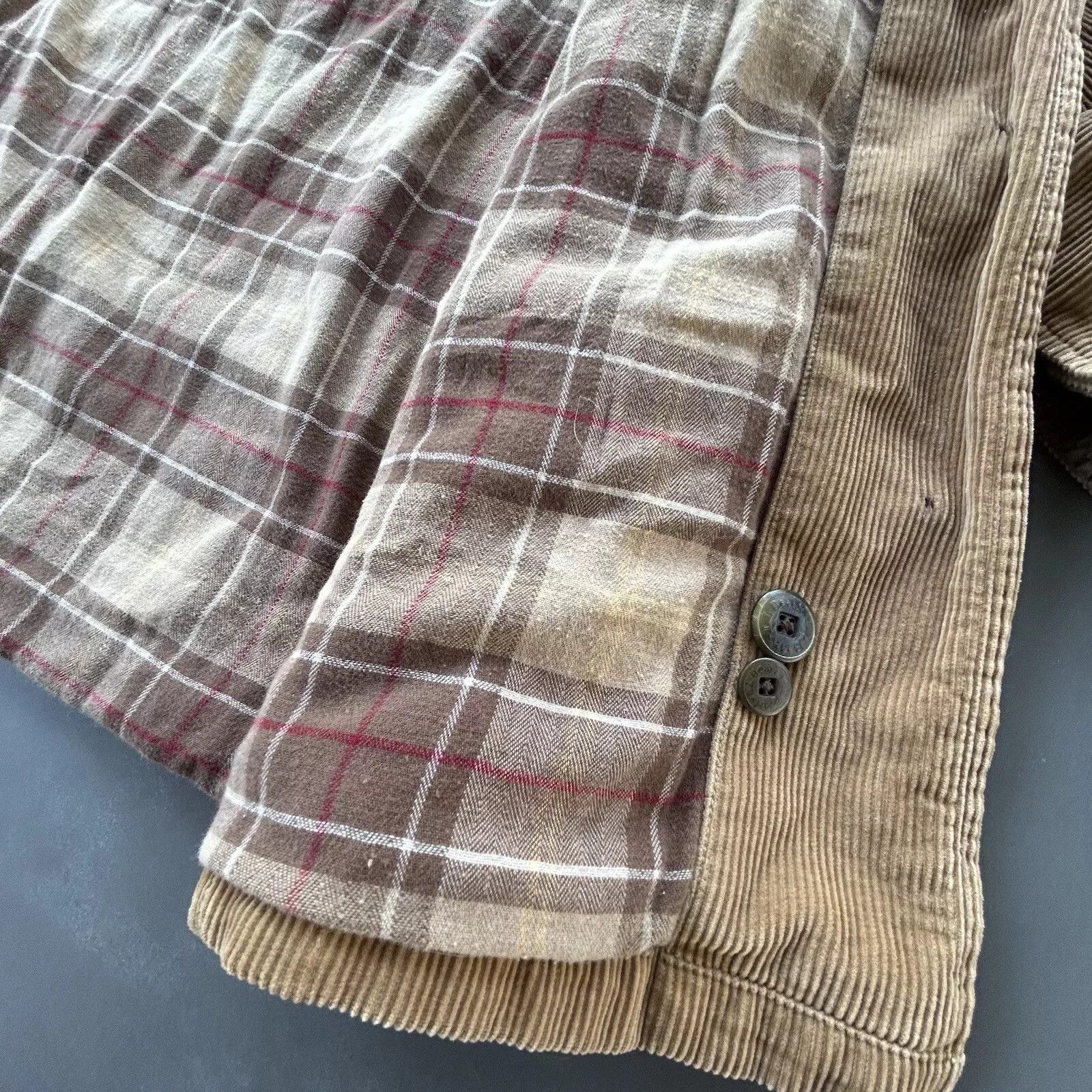L.L. Bean Vintage LL BEAN Men’s Brown Corduroy Plaid Size US XL / EU 56 / 4 - 2 Thumbnail