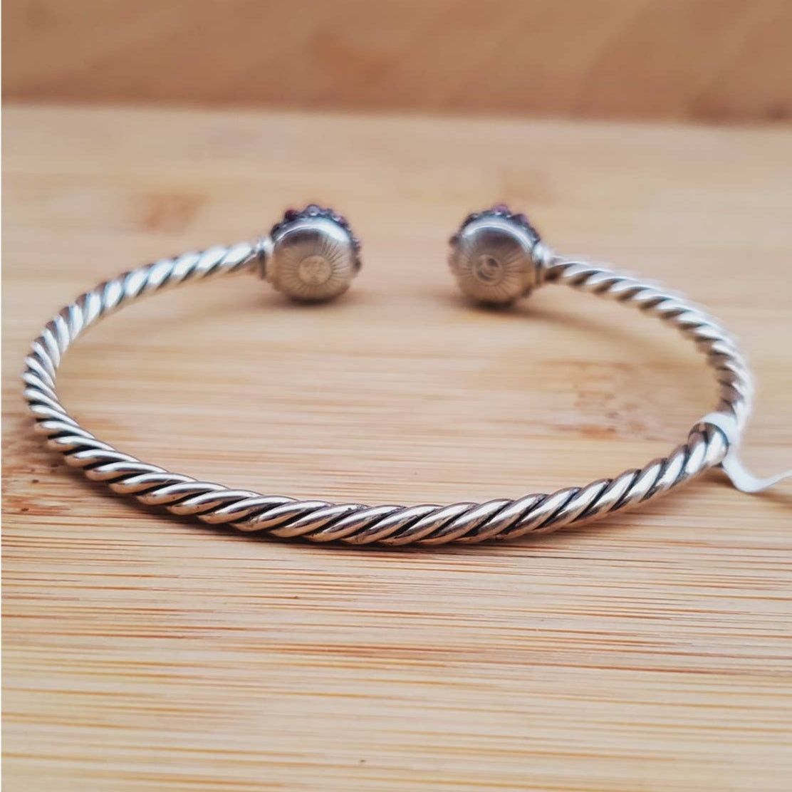 David Yurman David Yurman Garnet Berries Cable Sterling Silver Bracelet Size ONE SIZE - 6 Thumbnail