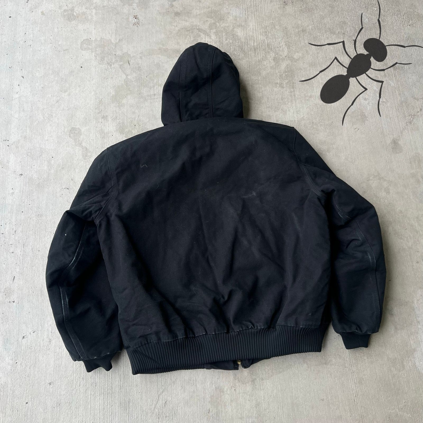 Carhartt × Vintage Carhartt J140 BLK black hooded work wear jacket Size US L / EU 52-54 / 3 - 4 Thumbnail