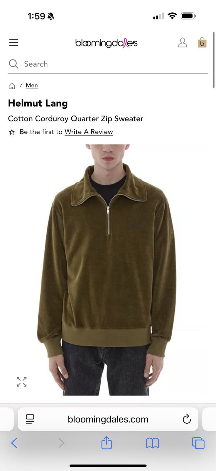 Helmut Lang Corduroy Quarter-Zip Sweater Size US S / EU 44-46 / 1 - 2 Thumbnail