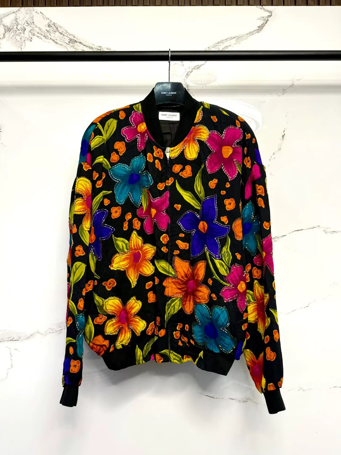Saint Laurent Paris saint laurent floral silk bomber jacket Size M / US 6-8 / IT 42-44 - 1 Thumbnail