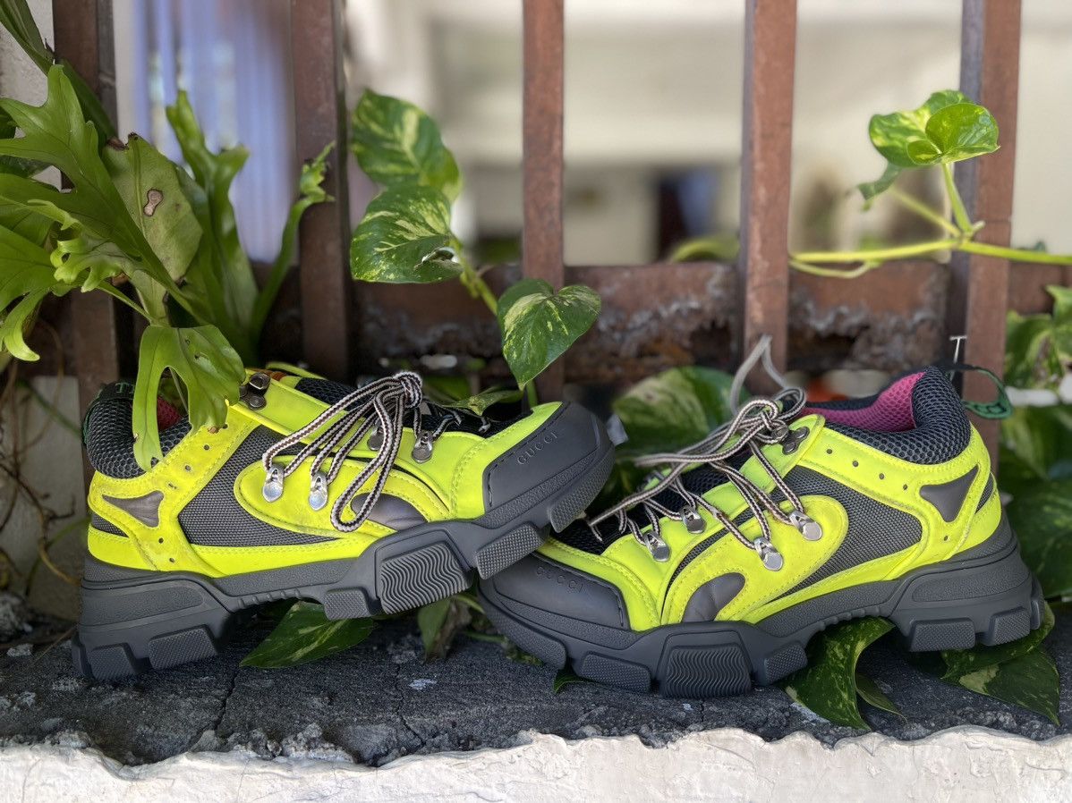 Gucci Gucci Flashtrek Low Sneakers Neon Yellow Green Size US 6.5 / EU 39-40 - 4 Thumbnail