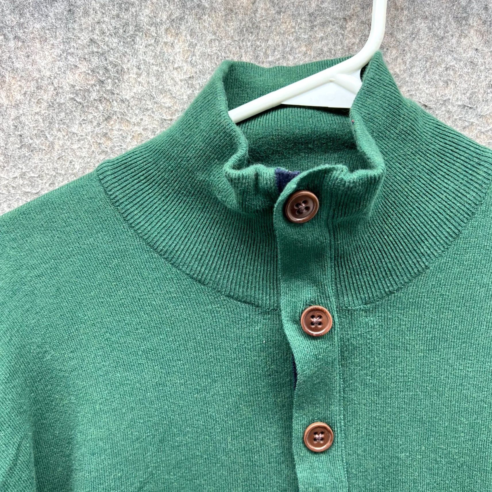 Vintage VINTAGE Jack Nicklaus Sweater Mens Large Green Pullover Fleece Cotton Quarter Chunky Knit Mock Neck Long Sleeve Button All Seasons Classic Size US L / EU 52-54 / 3 - 5 Thumbnail