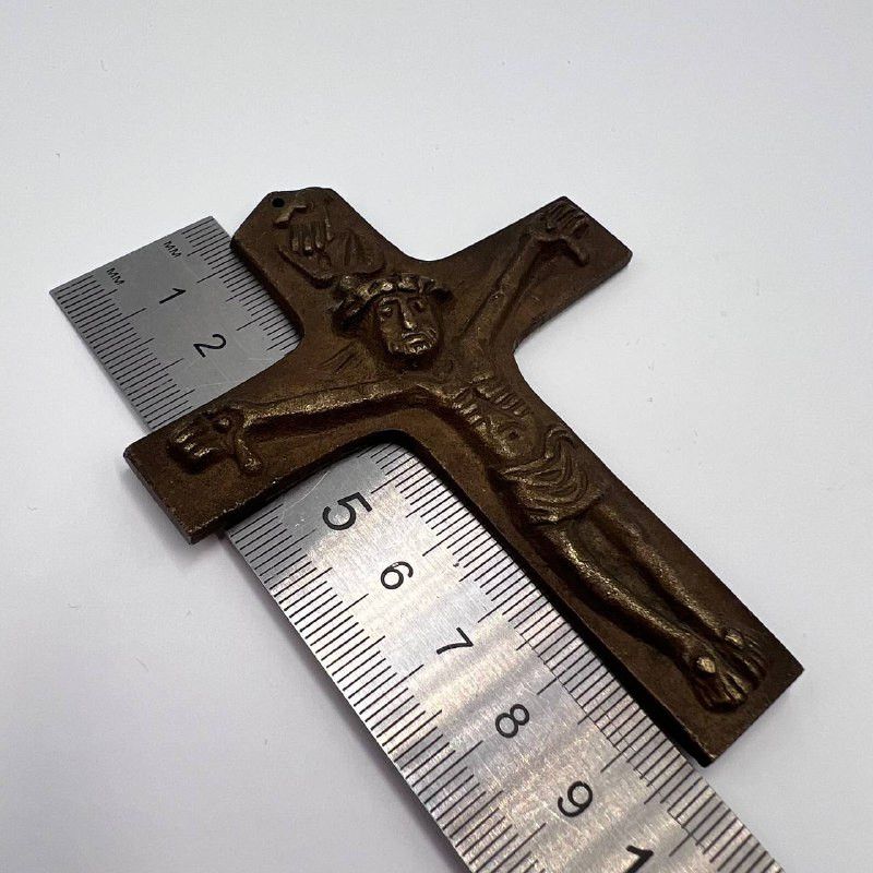 Vintage Vintage Bronze Crucifix Cross Germany Jesus Christ Catholic Size ONE SIZE - 4 Thumbnail
