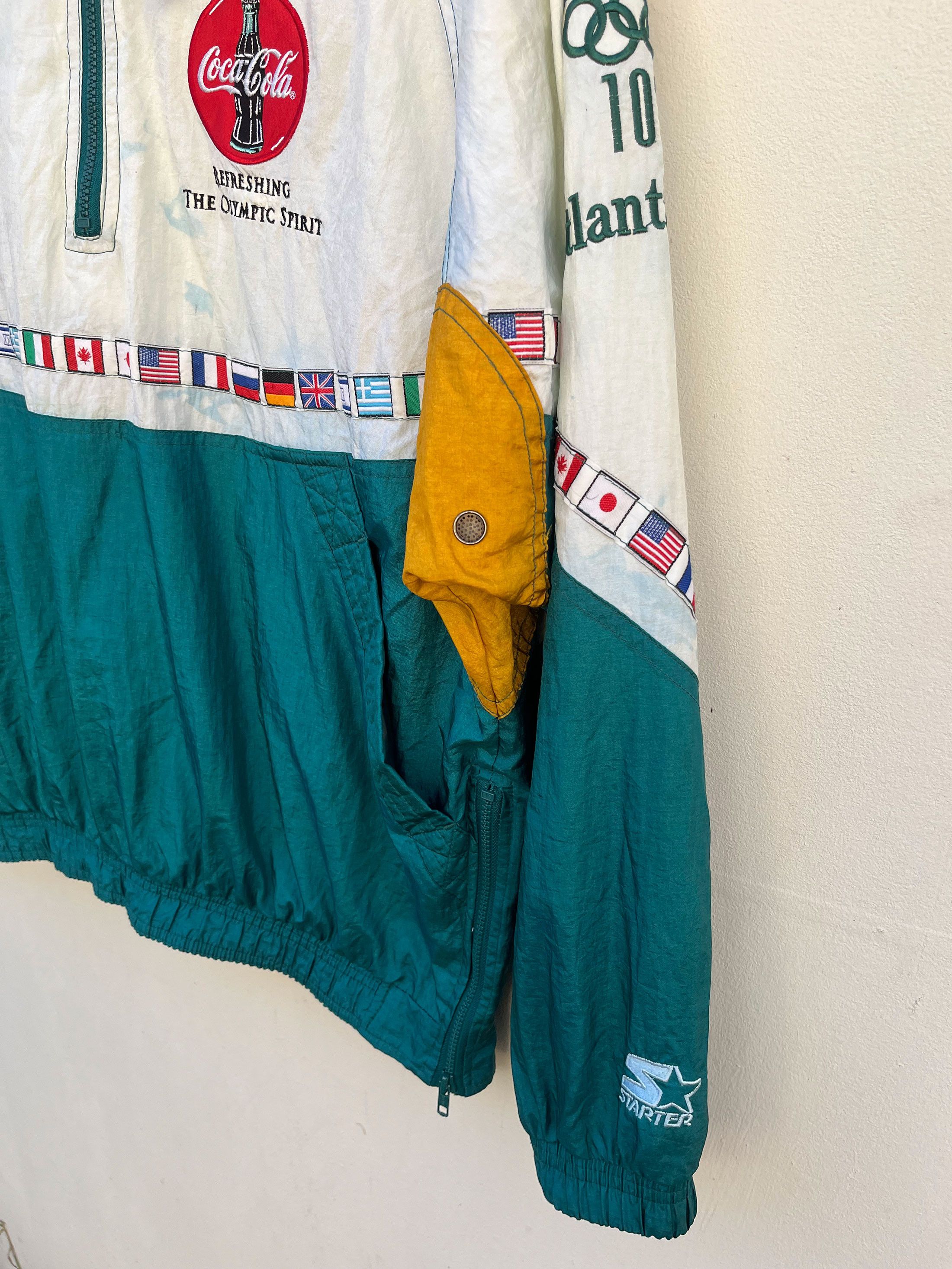 Sports Specialties × Starter Vintage Starter Olympic 90s Coca Cola Zipper Windbreaker Size US L / EU 52-54 / 3 - 2 Thumbnail