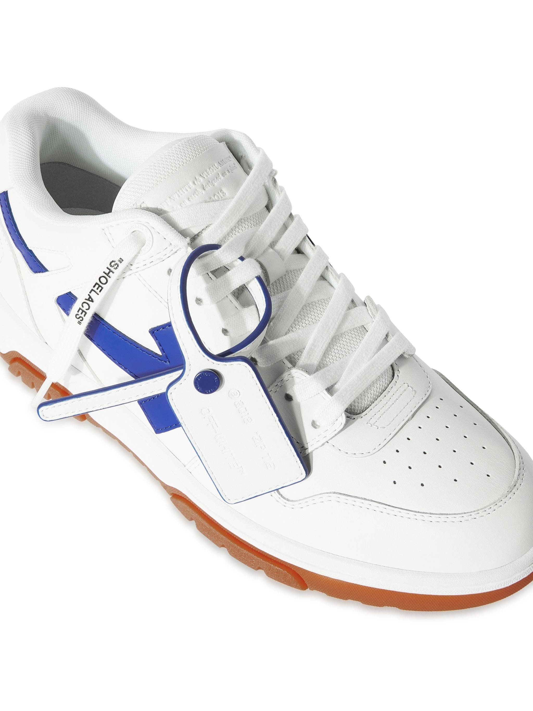 Off-White os11x0226 Out Of Office Calf Leather Sneakers in White/Blue Size US 9 / EU 42 - 5 Thumbnail