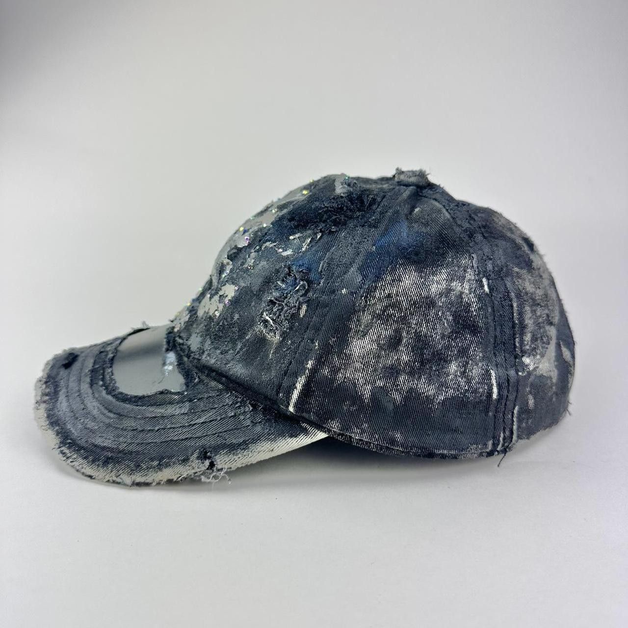 Other ASTROBOI* 'SILVER SURF' Black Washed Rhinestone Denim Hat Size ONE SIZE - 4 Thumbnail