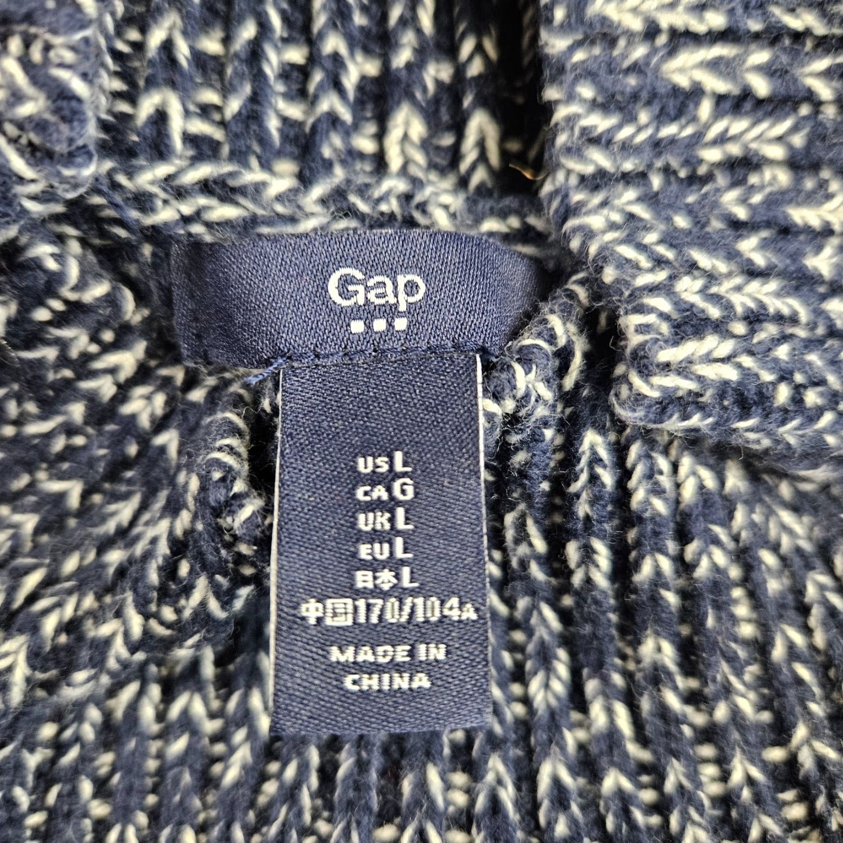 Gap Gap Womens Sweater Mock Neck Long Sleeve Sz Large Blue White Cotton Blend Size L / US 10 / IT 46 - 6 Thumbnail