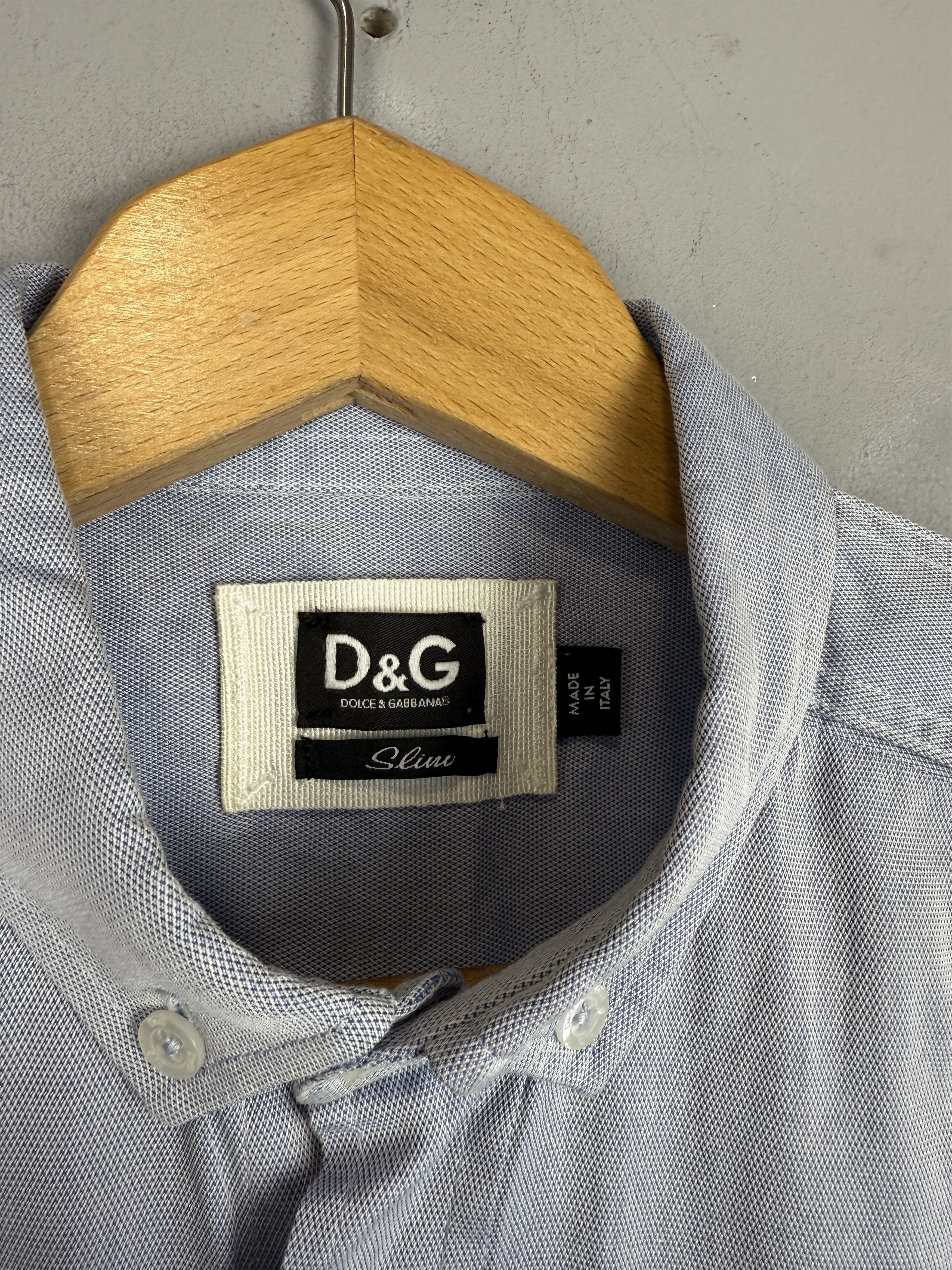 Designer × Dolce & Gabbana Dolce & Gabbana Shirt Blue Slim Button Down Casual Cotton Size US M / EU 48-50 / 2 - 7 Thumbnail