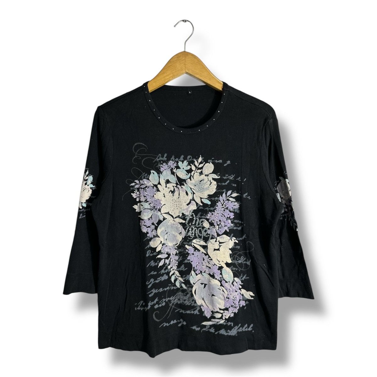 Hysteric Glamour WORLDCLASS STUDDED GLITTER POEM FLOWER LONG SLEEVE TEE Size US M / EU 48-50 / 2 - 1 Thumbnail
