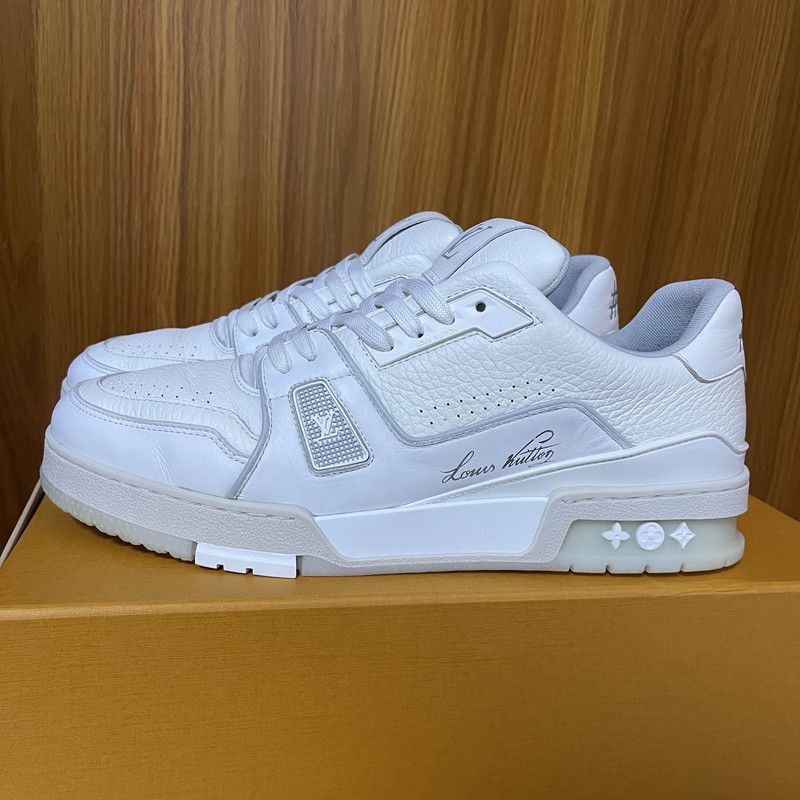 Louis Vuitton Louis Vuitton Trainer White Low Fashion Sneakers 0079 Size US 9.5 / IT 39.5 - 1 Thumbnail