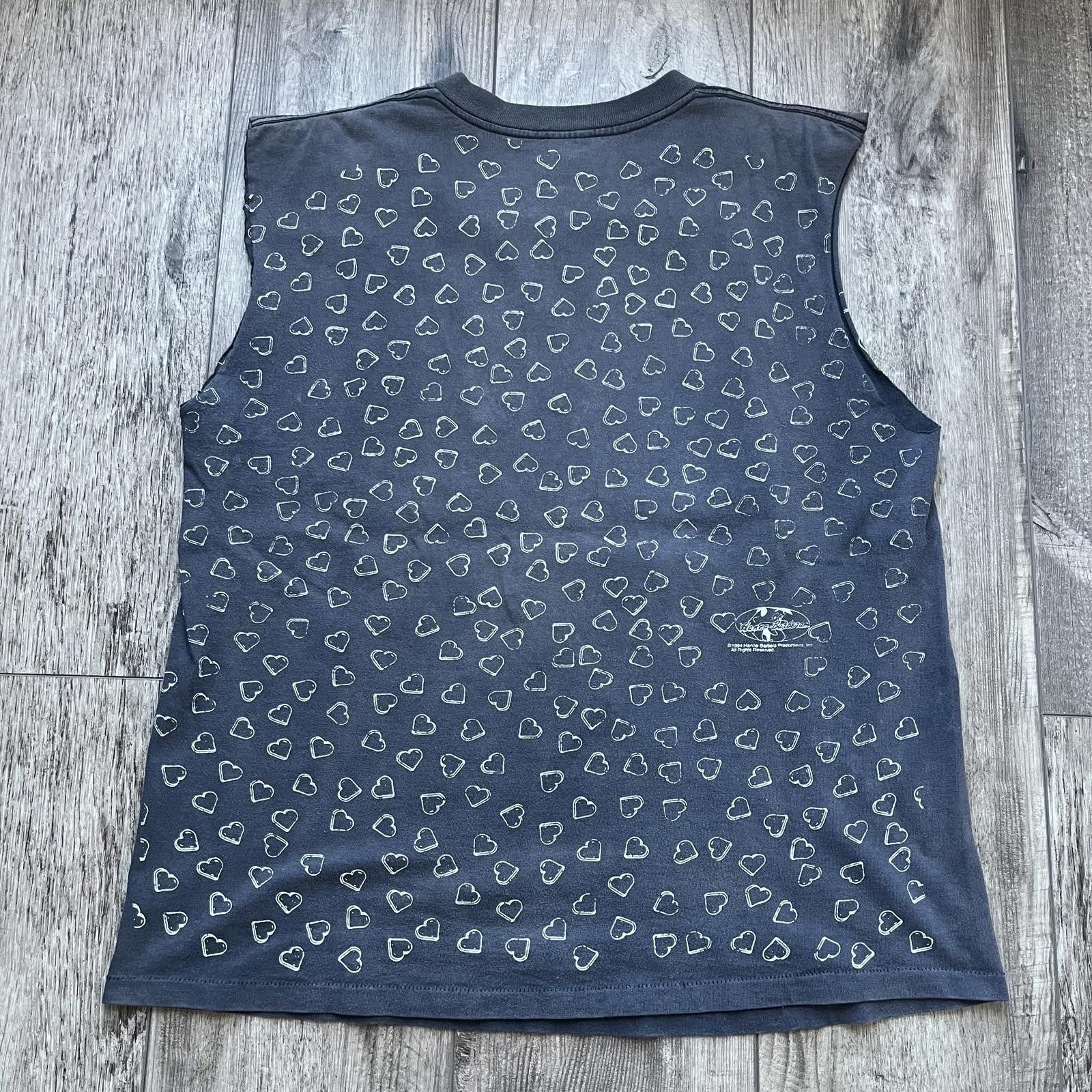 Delta × Vintage Vintage Flintstones Pebbles Bam Bam AOP Hearts Faded Shirt Size US L / EU 52-54 / 3 - 2 Thumbnail