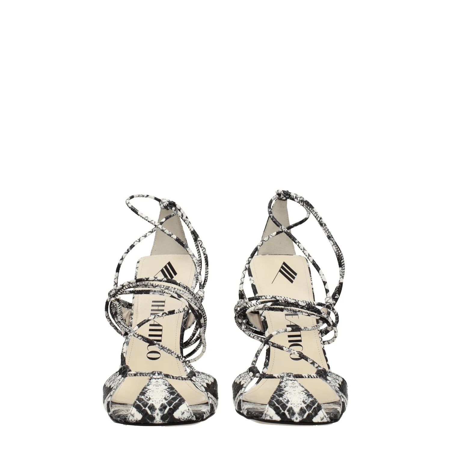 The Attico ob1o1e1224 Leather Sandals in White/Black Size US 11 / IT 41 - 3 Thumbnail