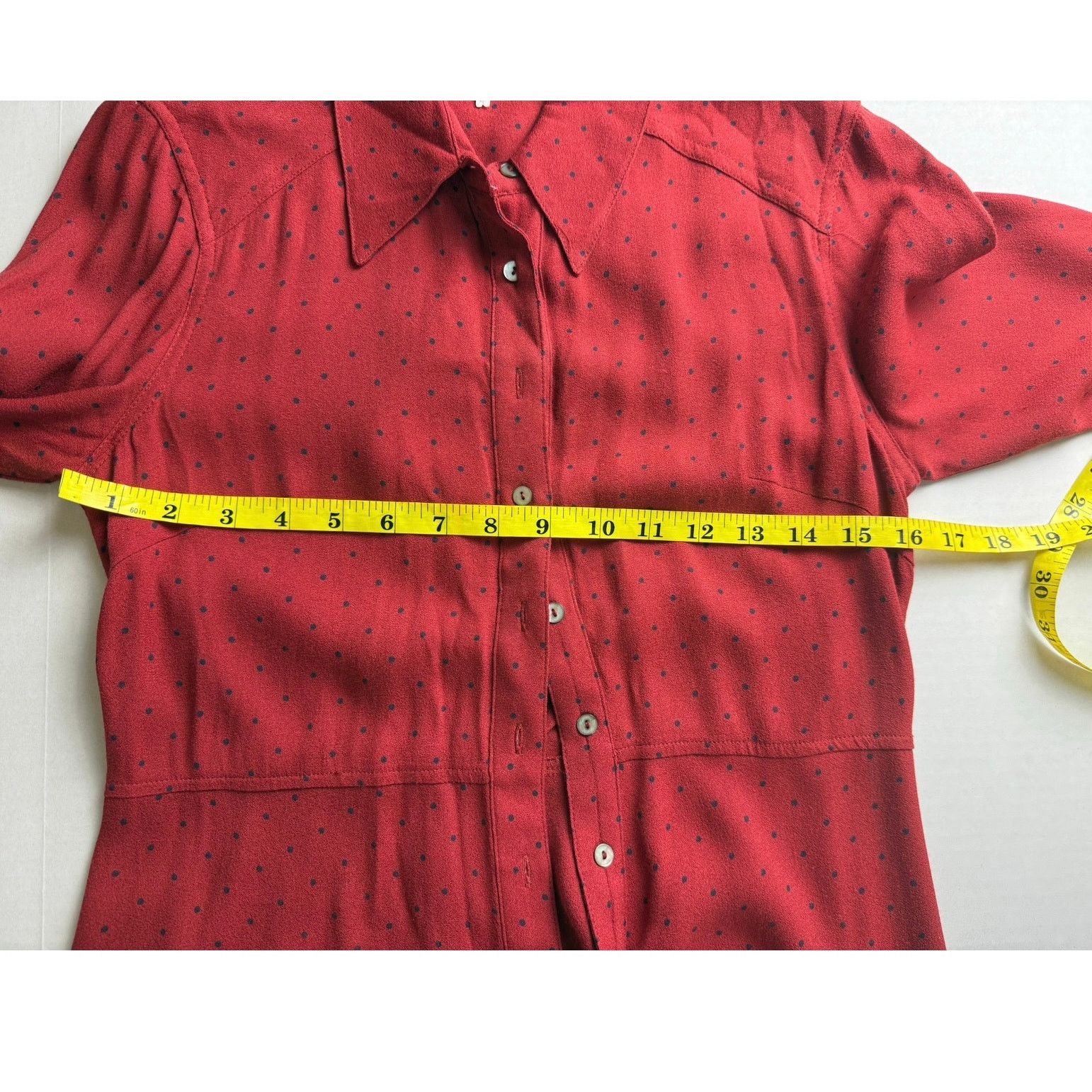 Free People Free People Red Polka Dot Button-Up Dress - XS Size XS / US 0-2 / IT 36-38 - 4 Thumbnail