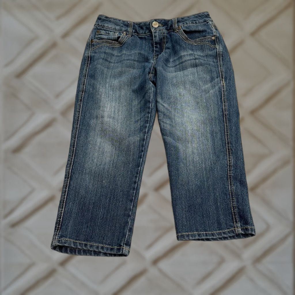 Vintage Canyon River Blues Jeans Women 6 Blue Mid Denim Cropped 30x20 Cotton Polyester 5-Pocket Rise Mid-Height Casual Knit Button Zip Womens Size 28" / US 6 / IT 42 - 1 Thumbnail