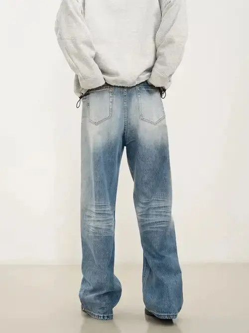 Vintage loose washed faded baggy gradient jeans Size US 32 / EU 48 - 6 Thumbnail